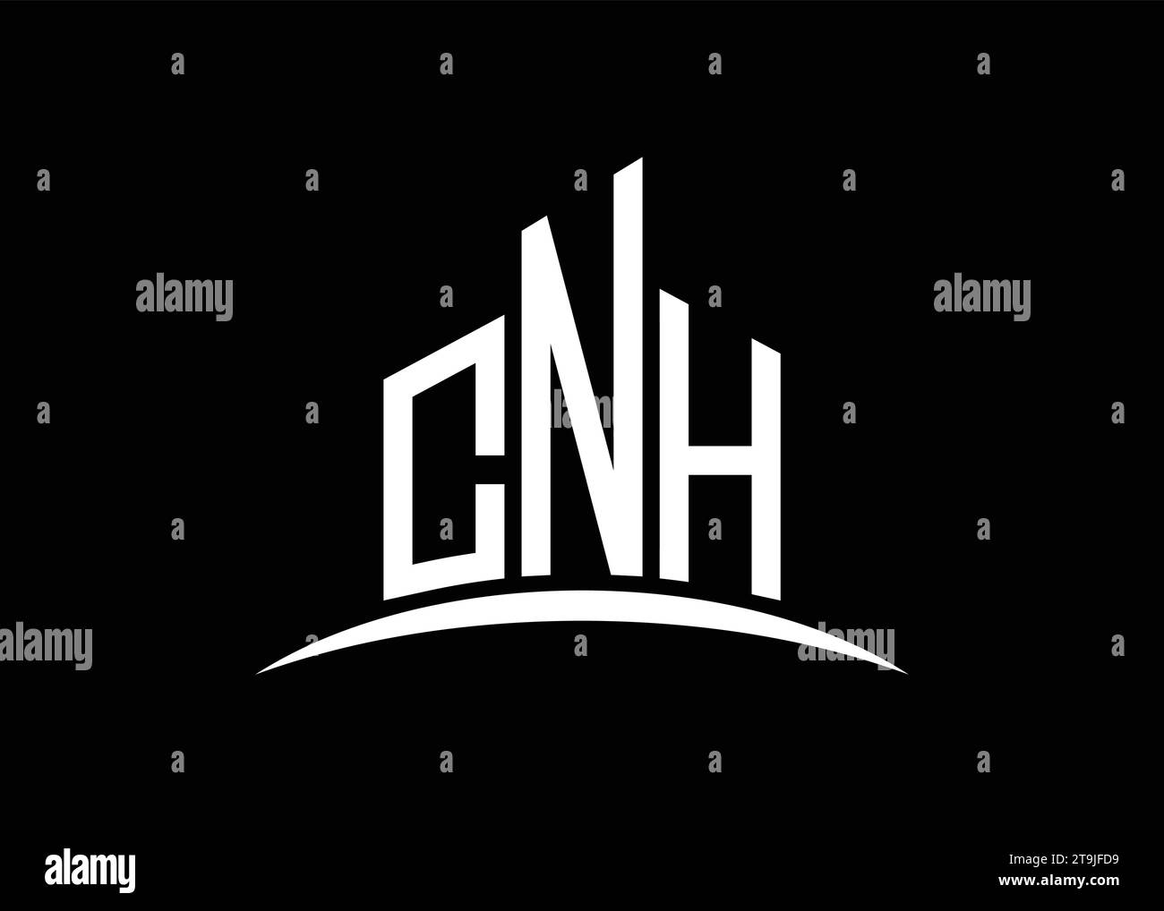 Letter CNH building vector monogram logo design template. Building