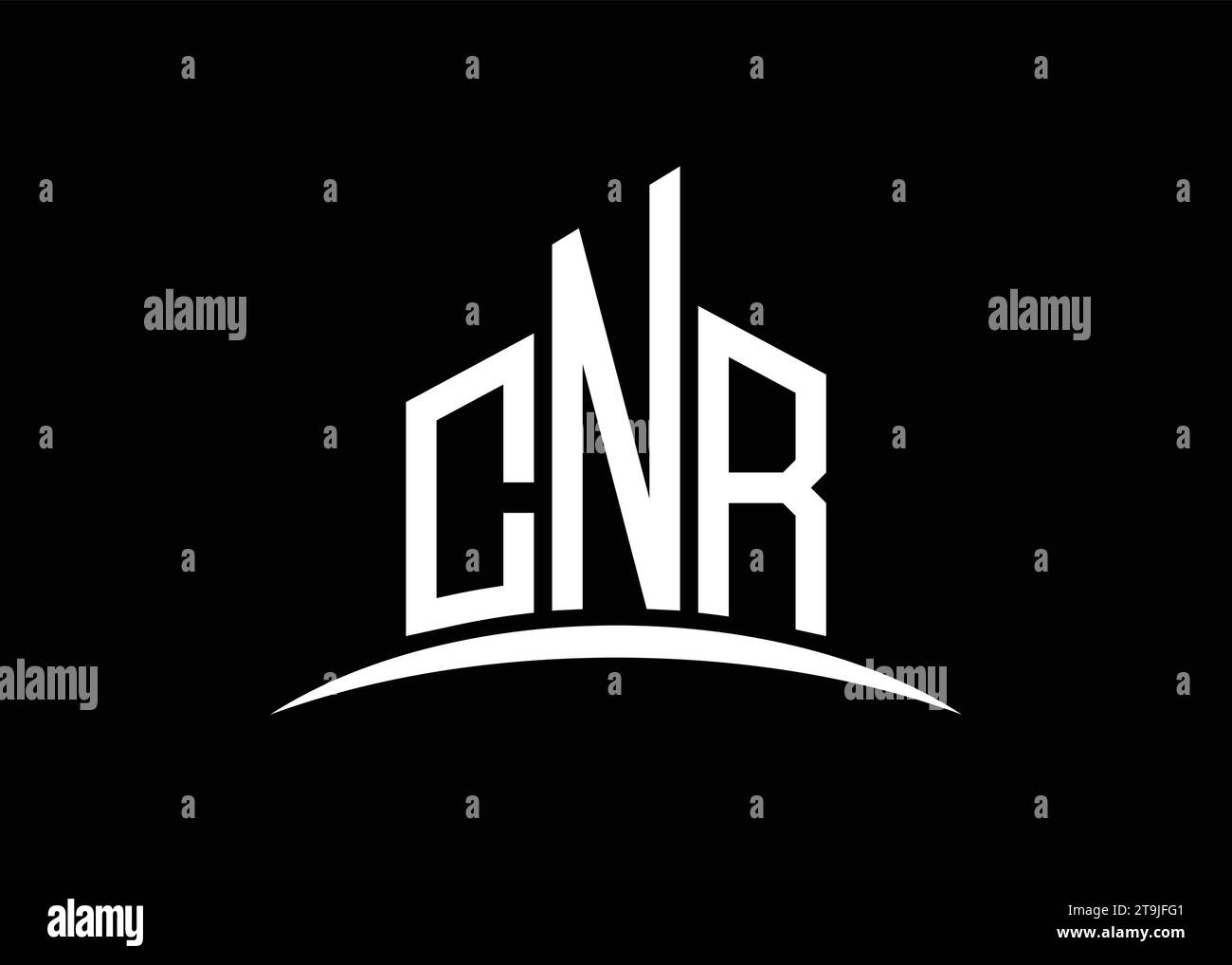 Letter CNR building vector monogram logo design template. Building