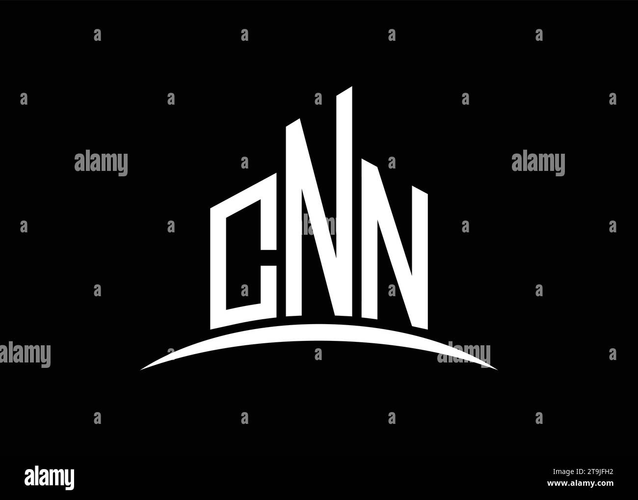 Letter CNN building vector monogram logo design template. Building