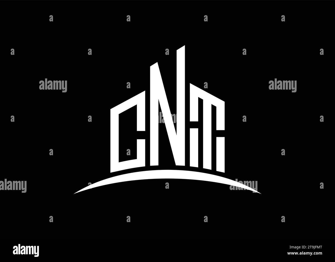 Letter CNT building vector monogram logo design template. Building