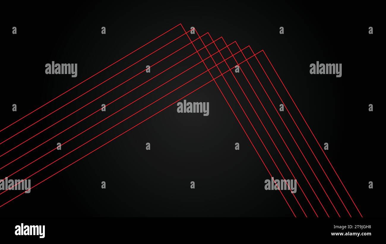 Dark futuristic wide abstract banner background with red lines pattern ...