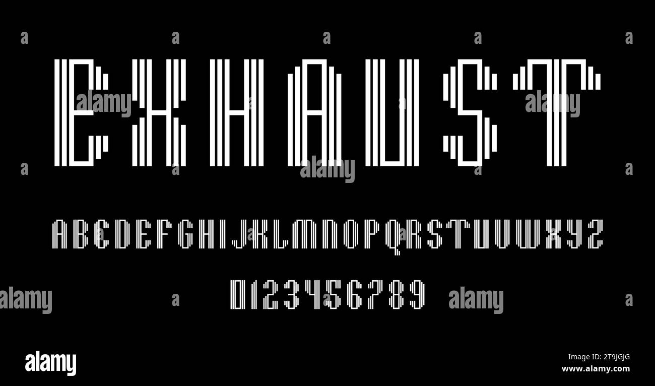 Set of alphabets font letters and numbers modern abstract design with ...