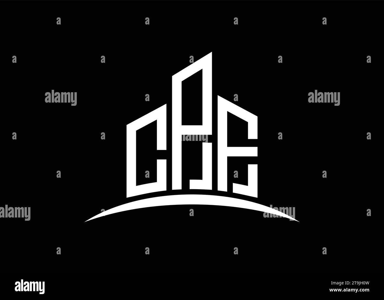 Letter CPF building vector monogram logo design template. Building