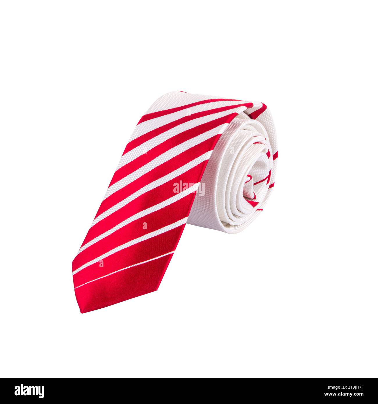Rolled up neck tie isolated on white background Stock Photo