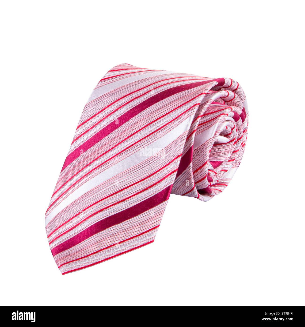 Rolled up neck tie isolated on white background Stock Photo