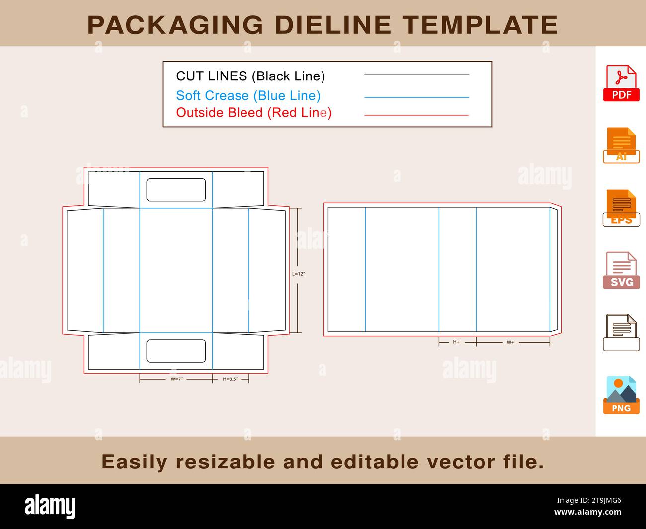 Shoe Box, Match Box Die line Template, Editable Vector File Stock Vector