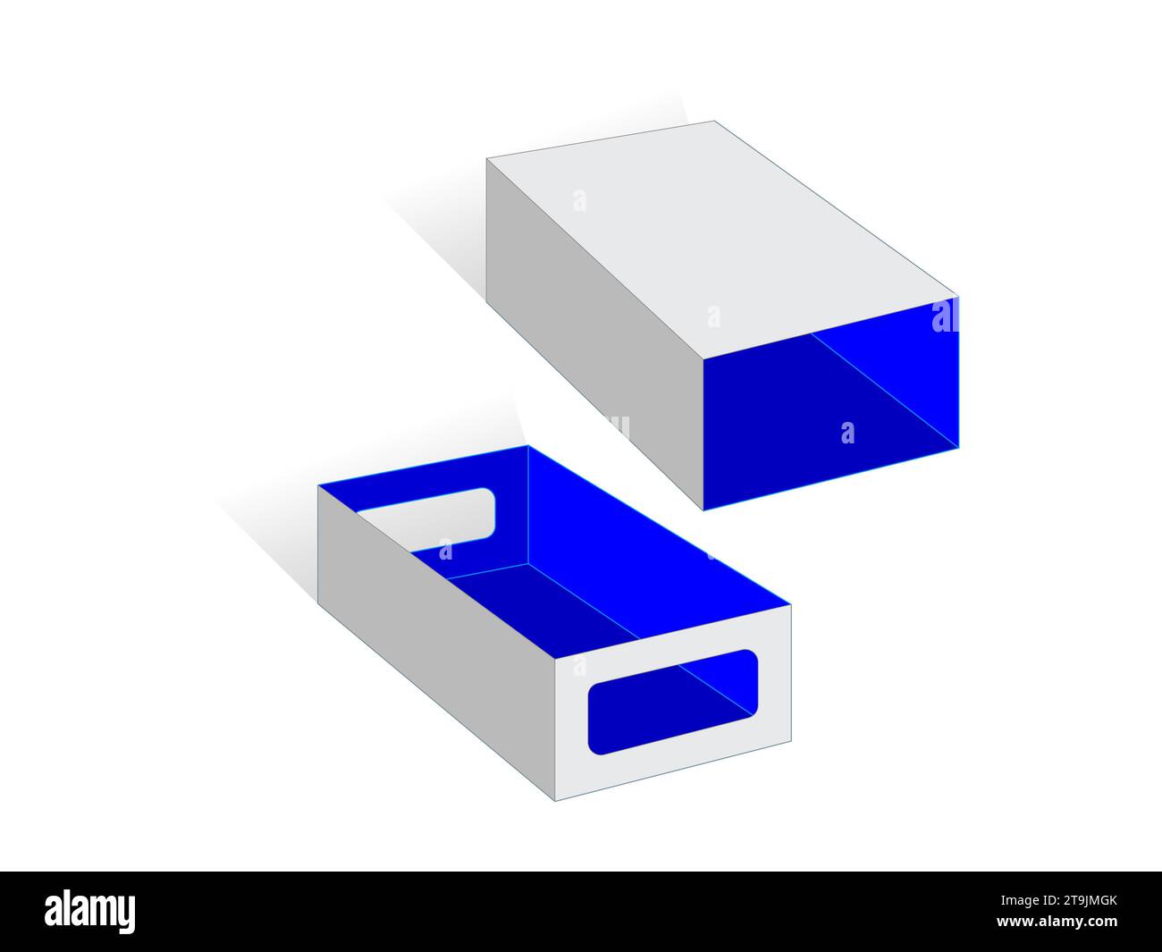 Shoe Box, Match Box Die line Template, Editable Vector File Stock Vector
