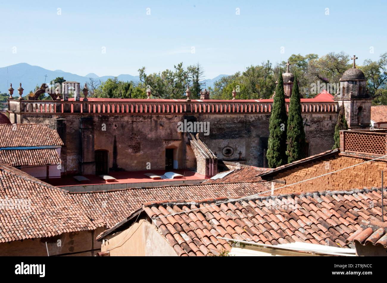 Church and Monastery of Saint Catherine of Siena, Patzcuaro, Michoacan, Mexico Stock Photo