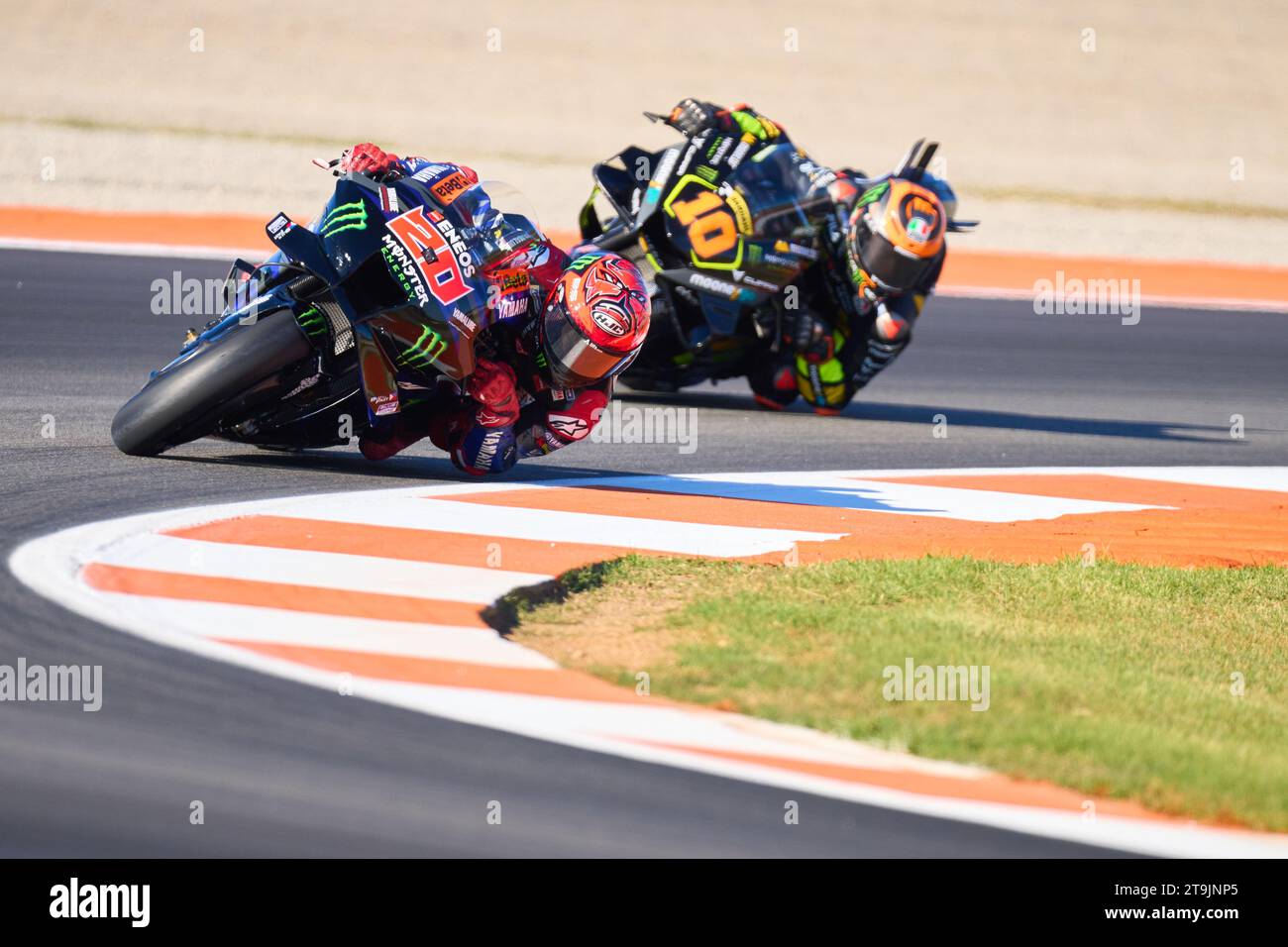 Fabio Quartararo of France and Monster Energy Yamaha MotoGP (Front) and ...