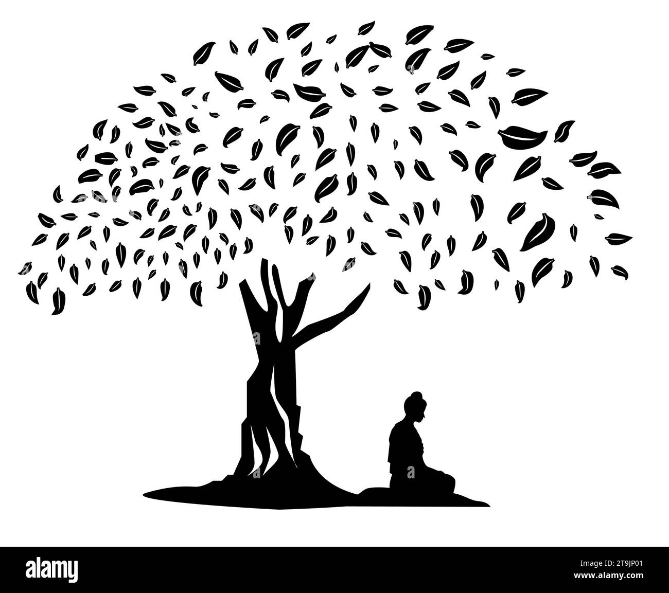 Yoga tree pose asia Black and White Stock Photos & Images - Alamy