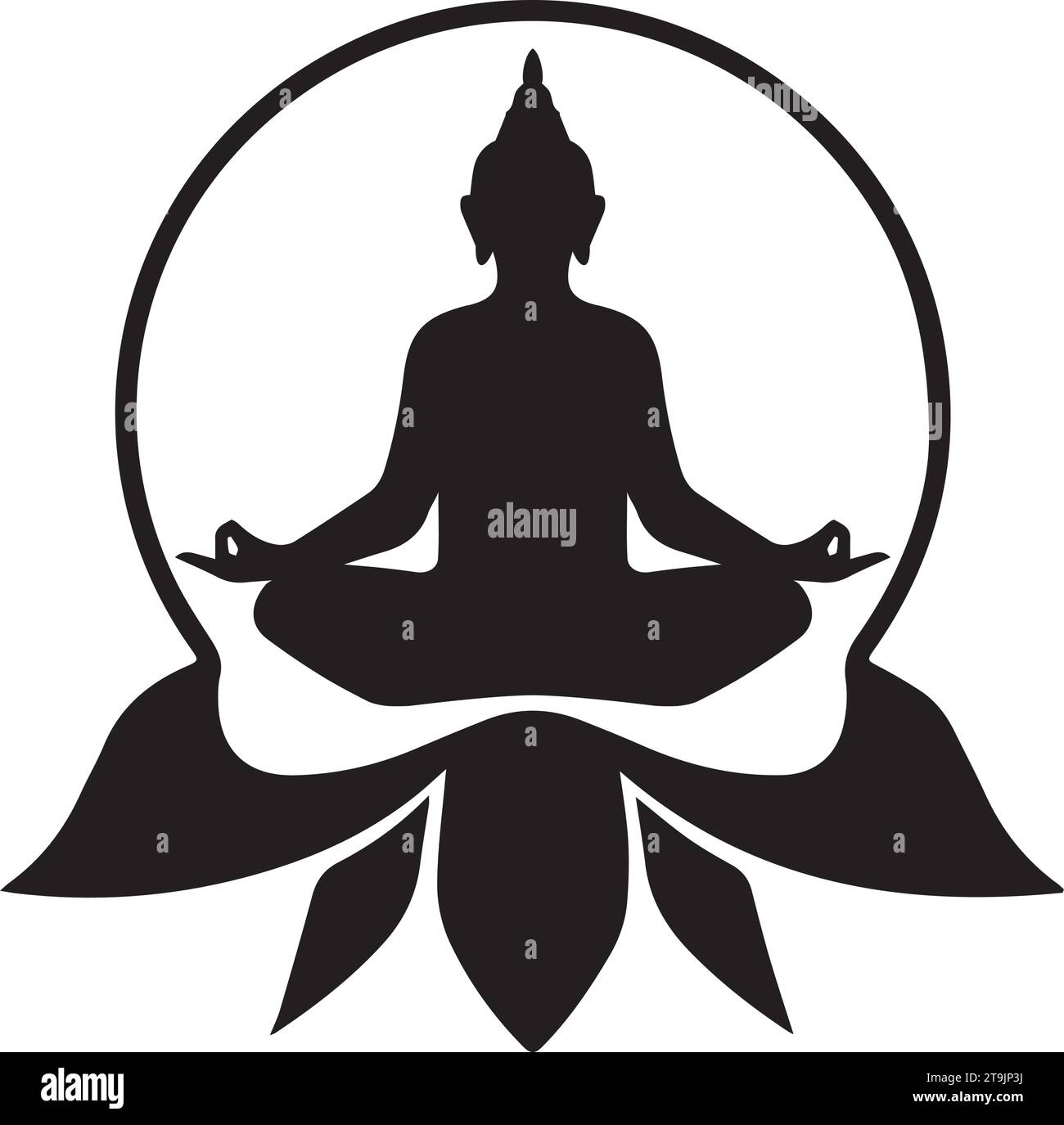 Seated Buddha meditating a white background Stock Vector Image & Art ...