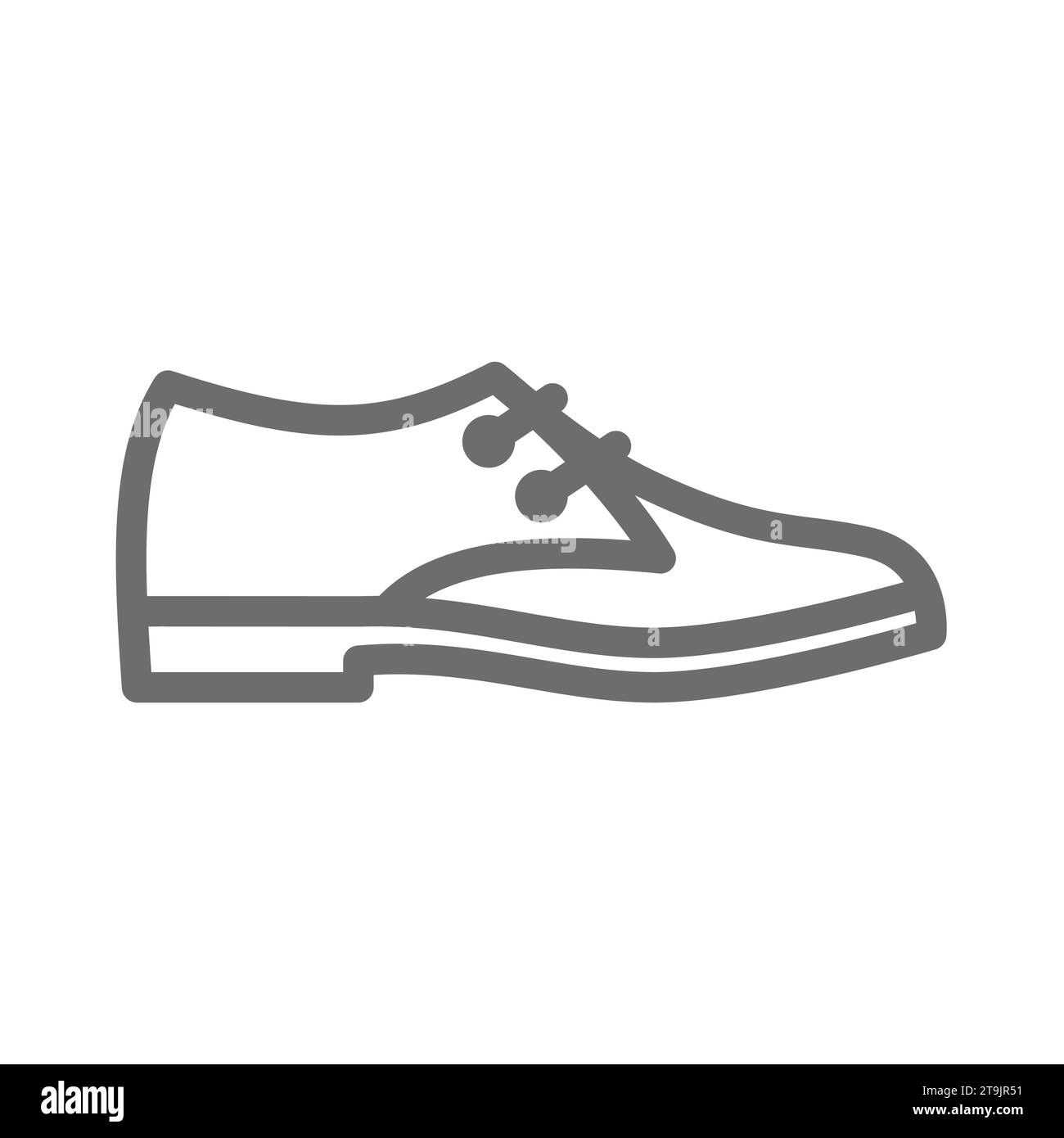 Formal men's shoe line icon. Oxford leather official man and men shoes outline. Editable stroke. Stock Vector