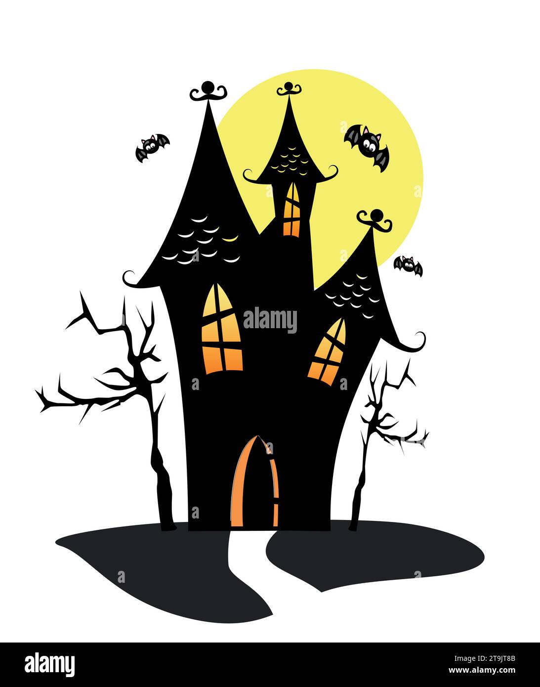 An Spooky House Whit Bats Halloween Illustrator Stock Vector Image an-spooky-house-whit-bats-halloween-illustrator-stock-vector-image