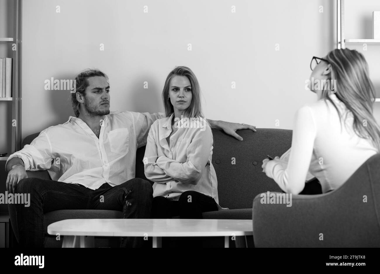 Family therapist session Black and White Stock Photos & Images - Alamy