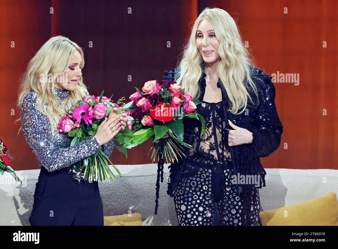 ZDF Wetten, dass. Sängerin Helene Fischer und Cher während letzten
