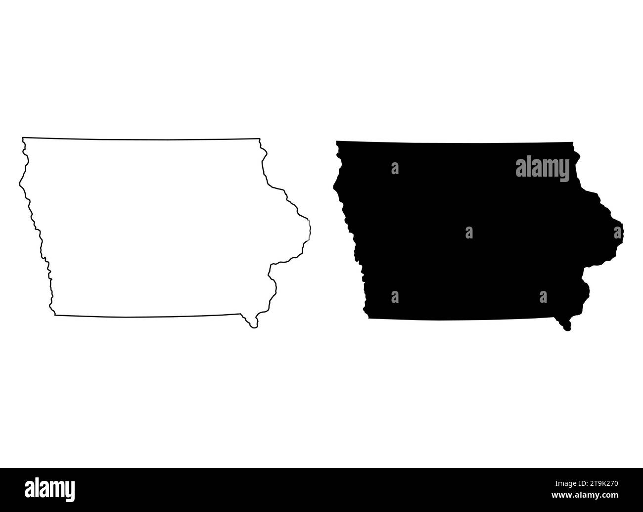 Set of Iowa map, united states of america. Flat concept icon vector illustration . Stock Vector