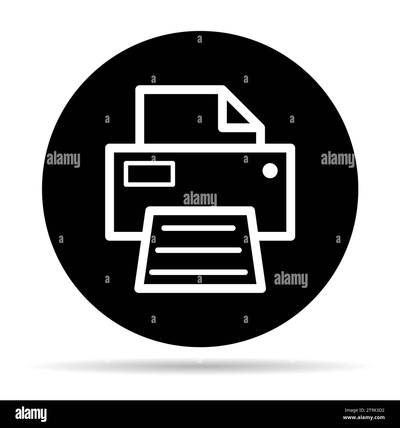 Printer document web shadow icon, printout machine technology flat sign ...