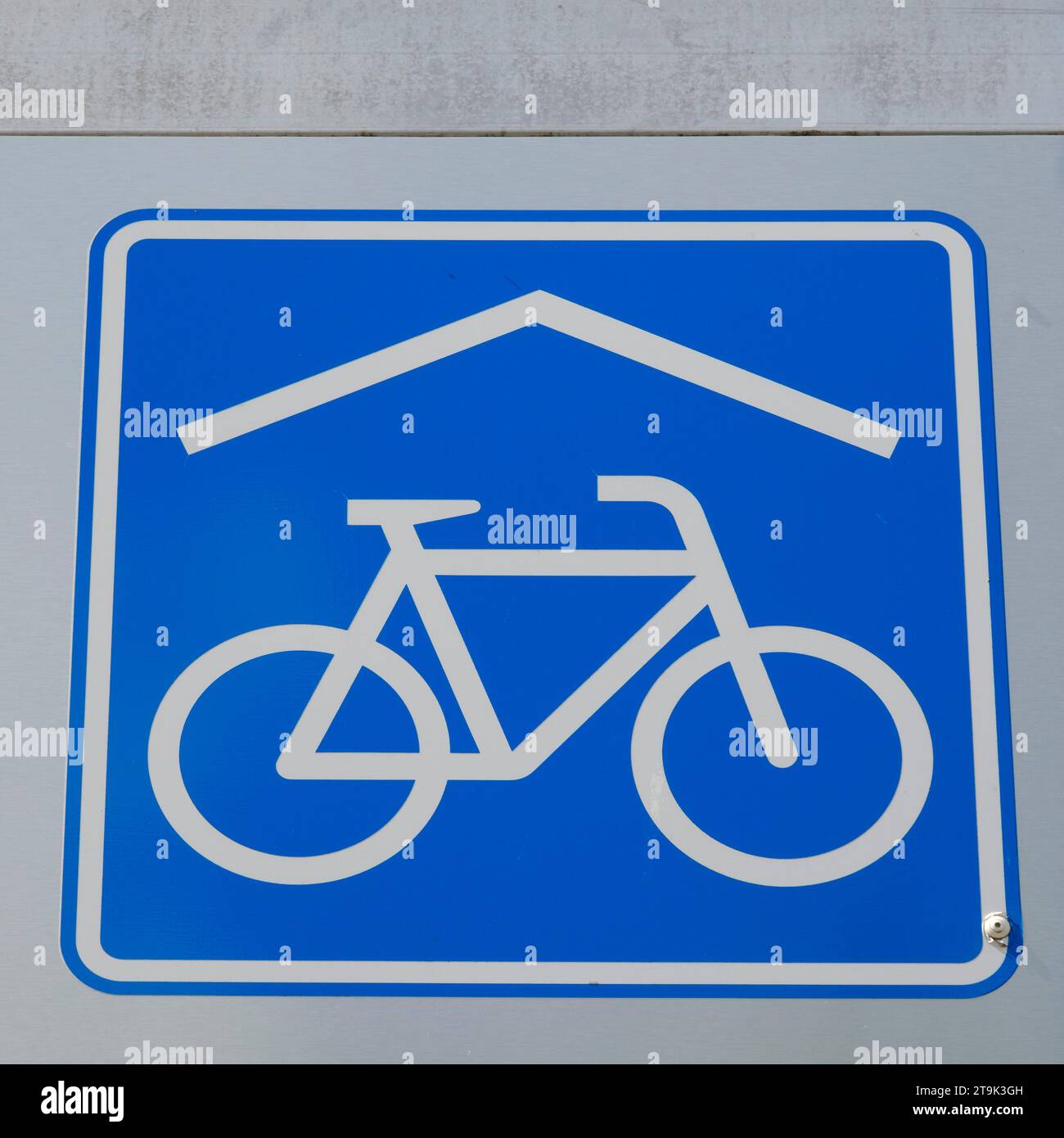 Sign and Logo of a bycicle garage Stock Photo Alamy