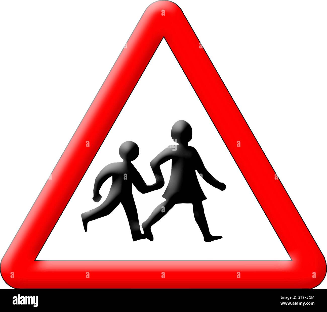 Schoolchildren crossing traffic sign vector illustration Stock Vector