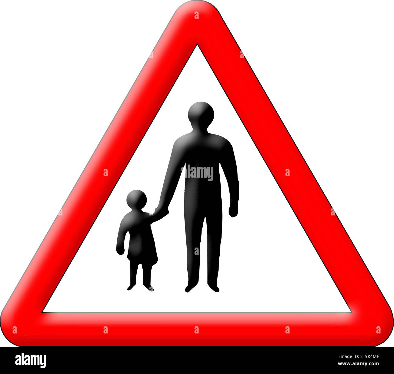 Children with parents crossing traffic sign vector illustration Stock Vector
