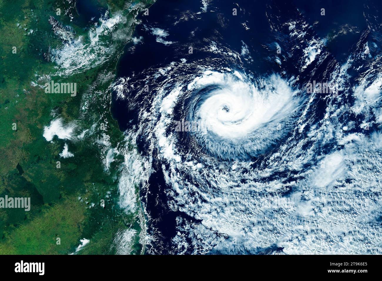 Hurricane, atmospheric cyclone from space. Elements of this image furnishing NASA. Stock Photo