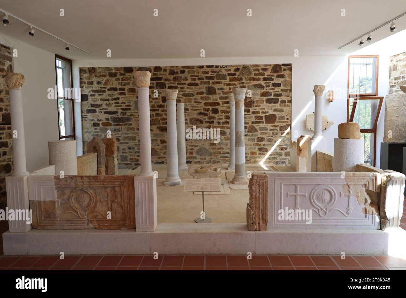 Archaeological Museum of Gyroula at Sagri, Cyclades island of Naxos-Greece Stock Photo