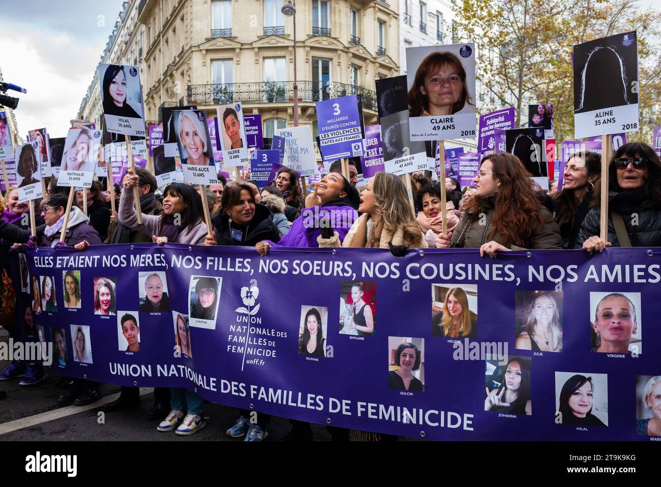 Paris, France. 26th Nov, 2023. Demonstration against femicide and