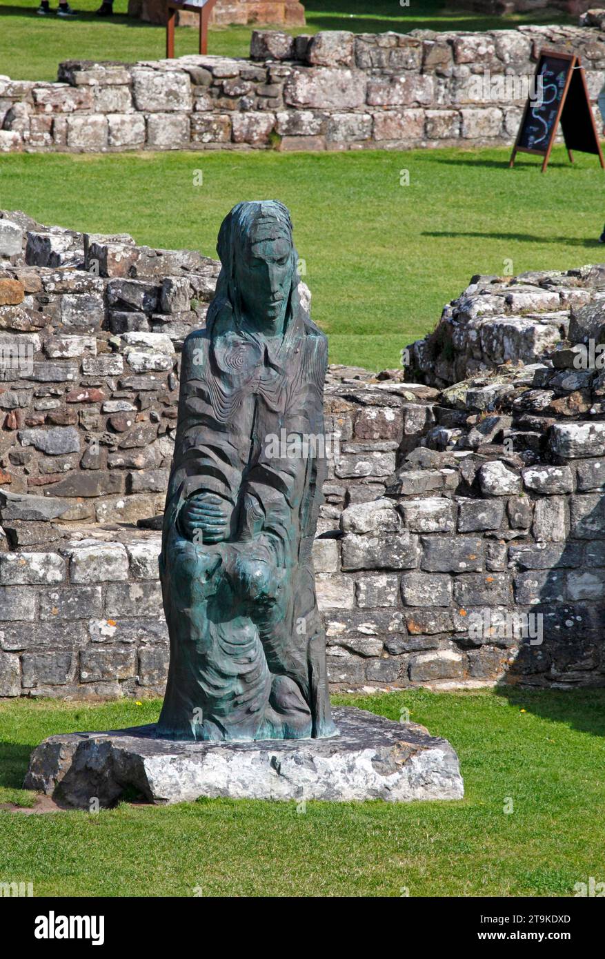 St Cuthbert's statue Lindisfarne Priory, The Holy Island of Lindisfarne