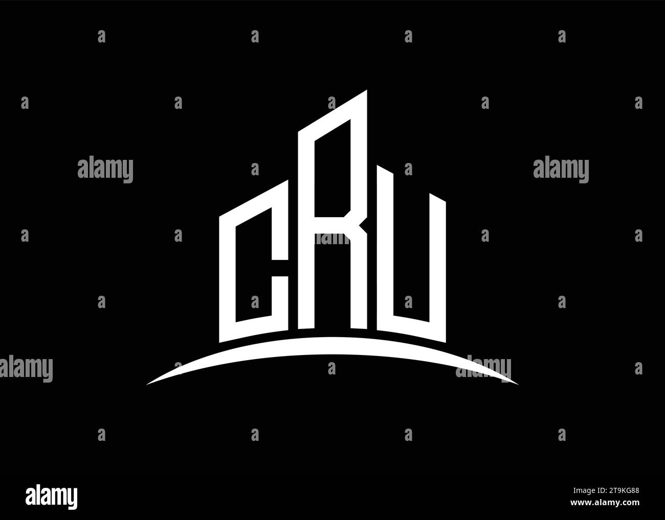 Letter CRU building vector monogram logo design template. Building Shape CRU logo. Stock Vector