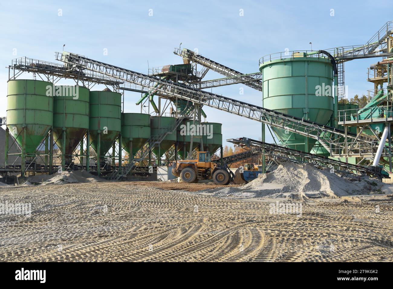Industrial plant: gravel and sand pit for the extraction of building materials for the construction industry Stock Photo