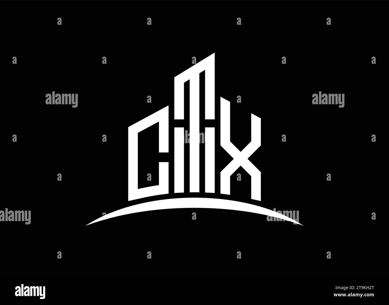 Letter CTX building vector monogram logo design template. Building Shape CTX logo. Stock Vector