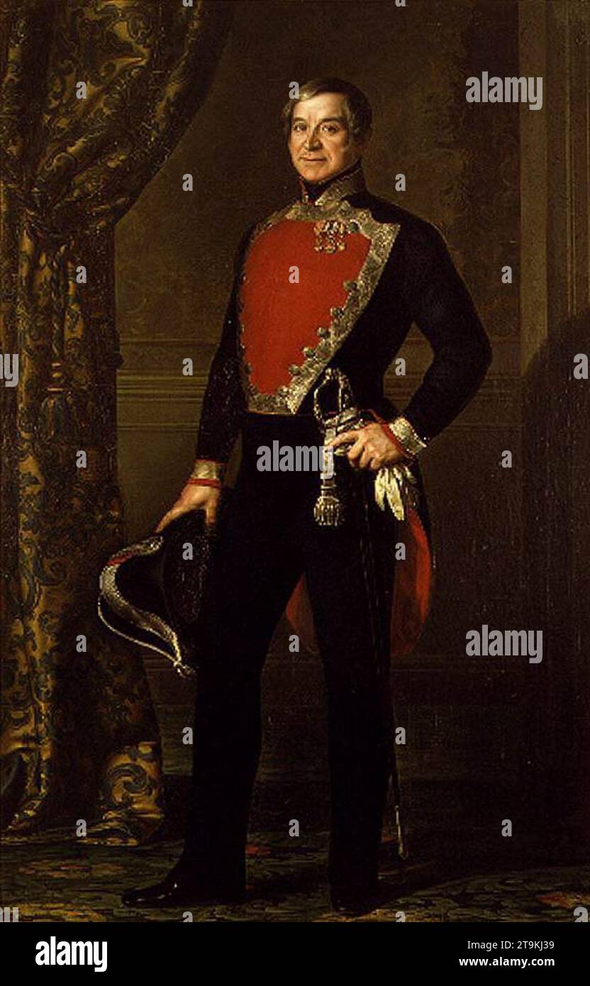 Portrait of Don Francisco Ignacio de Monserrat 1842-50 by Luis Lopez Y Piquer Stock Photo
