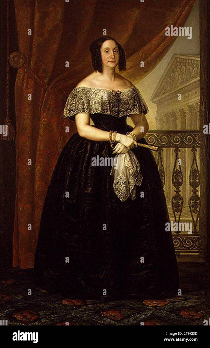 Portrait of Doña Dolores Caldes de Monserrat 1842-50 by Luis Lopez Y Piquer Stock Photo