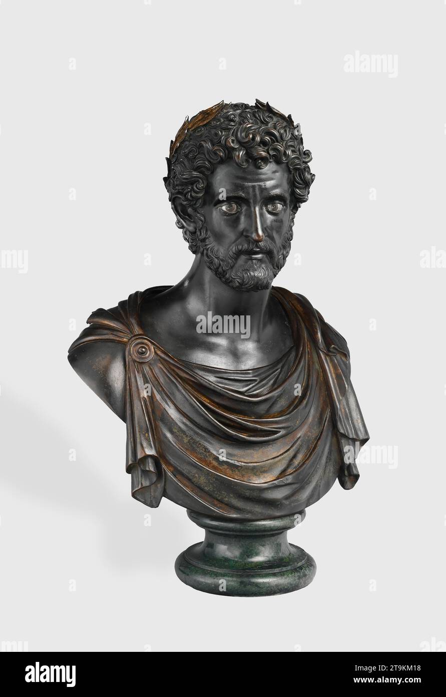 Emperor Antoninus Pius - Caesar Titus Helios Hadrian Antoninus Augustus Pius, born as Titus Aurelius Fulvus Boionius Arrius Antoninus (in Latin: Titus Aurelius Fulvus Boionius Arrius Antoninus Pius; Lanuvius, 19 September 86 – Lorium, 7 March 161) bust  by Antico (Pier Jacopo Alari Bonacolsi) 1519-24 Stock Photo