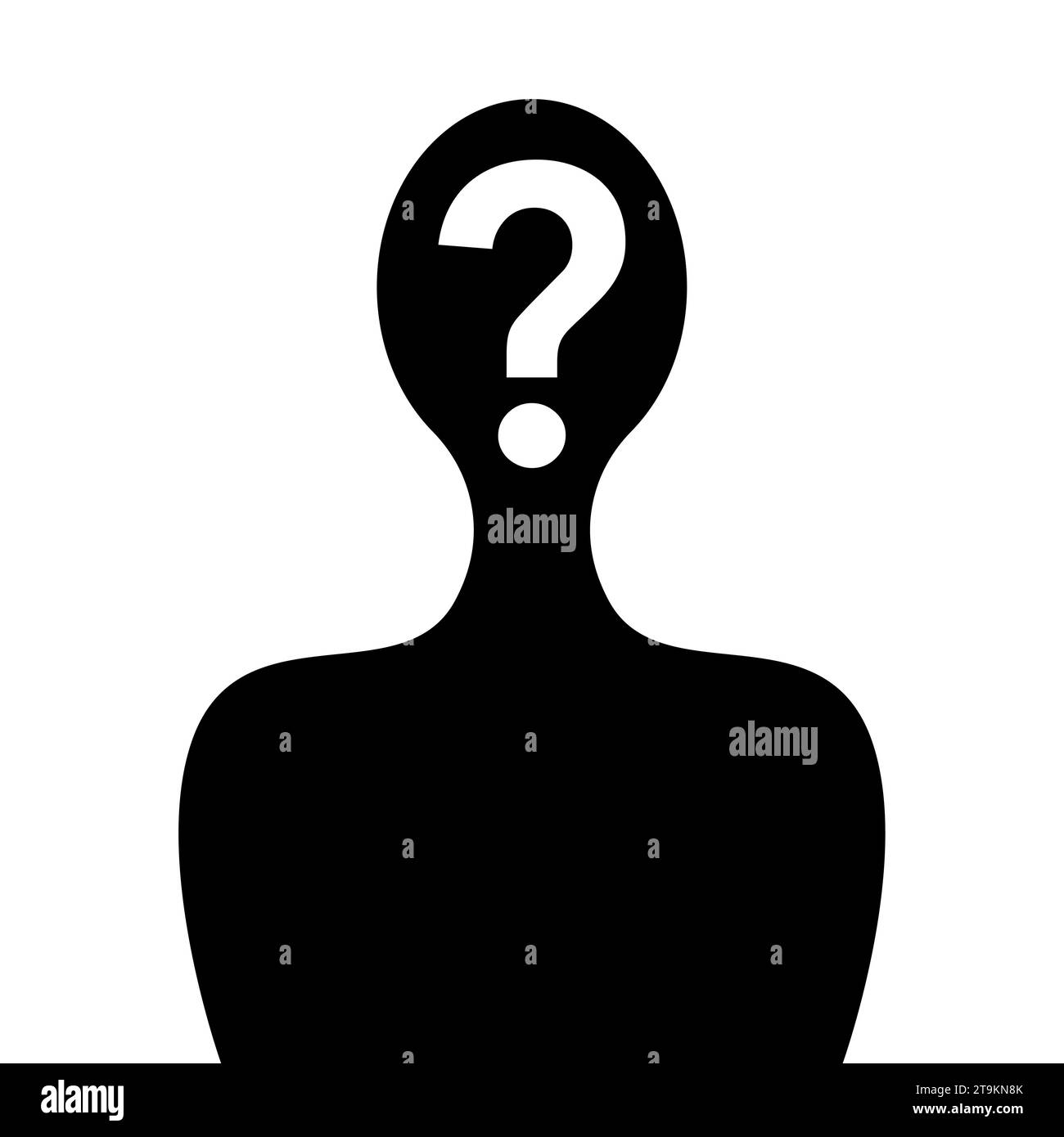 Silhouette of Unknown person with face hidden, covered and masked. Mysterious strange man, anonymous character.  vector illustration isolated on white Stock Vector