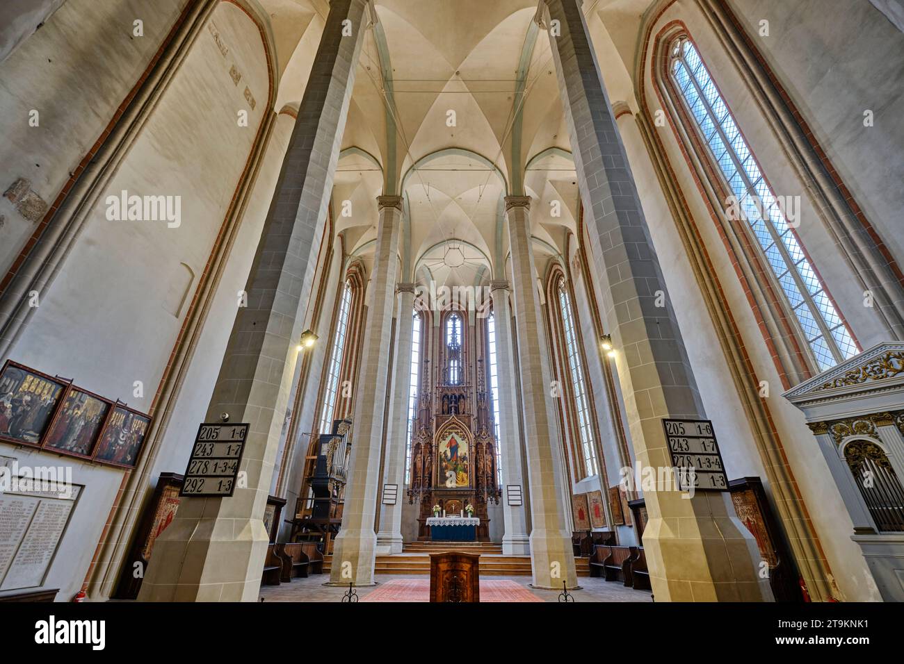 Interior of the Black Church, Biserica Neagră or Die Schwarze Kirche, in Brașov, Romania August 2, 2023. Photo by Tim Chong Stock Photo