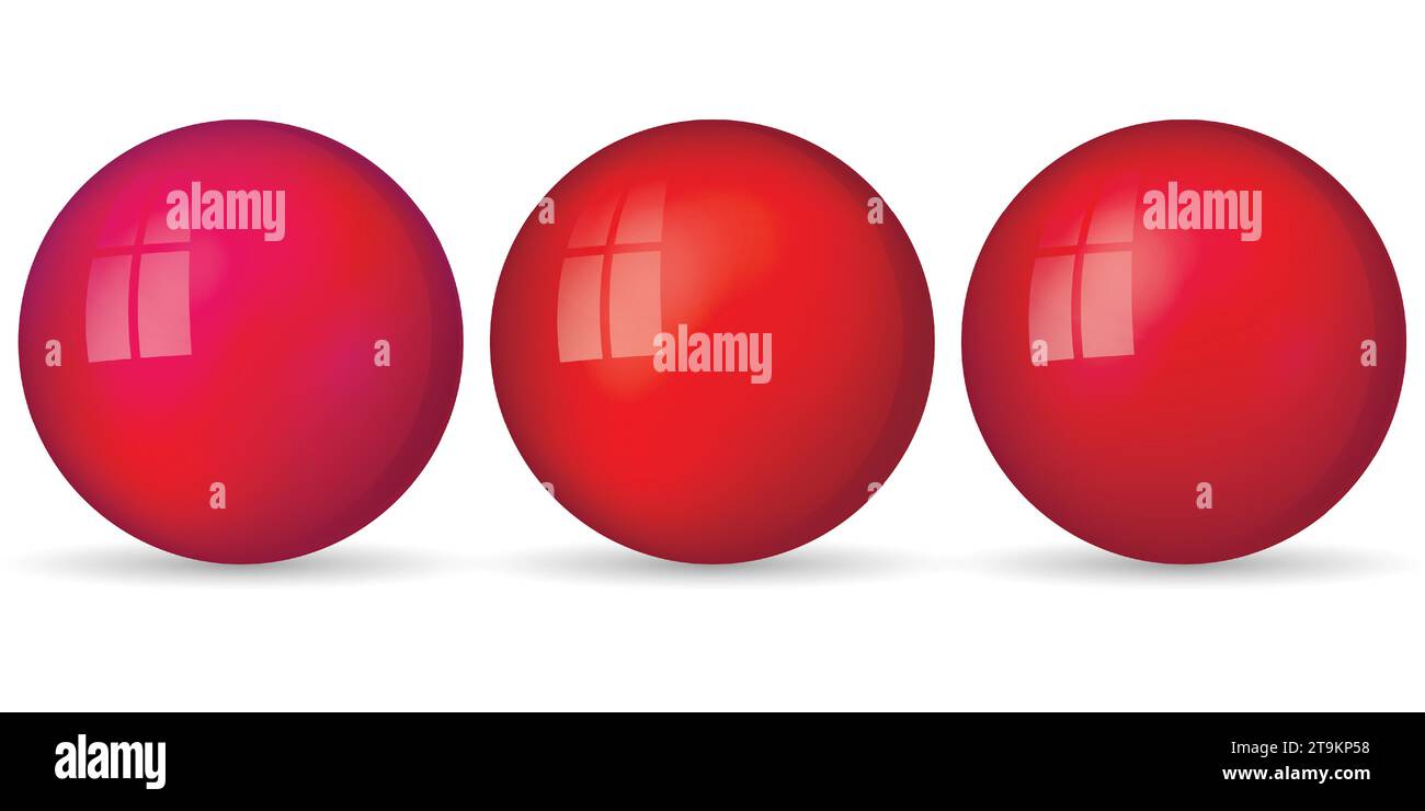 Set with glass colorful balls. Glossy realistic ball, 3D abstract ...