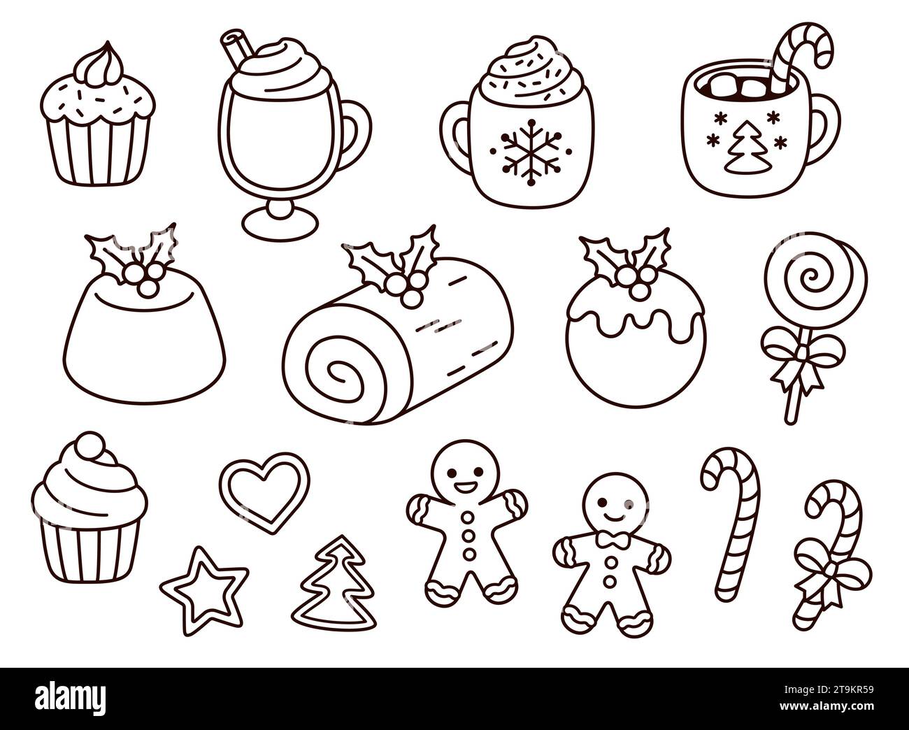 Traditional Christmas food: desserts, drinks, cookies and sweets. Hand