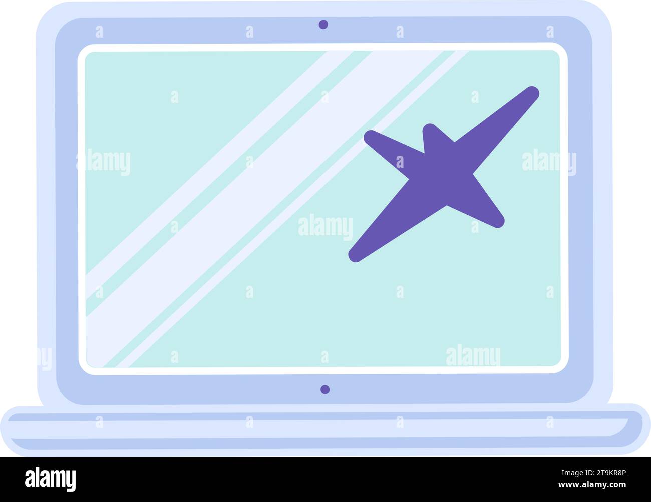 Separation of portable laptop with broken screen, electronic home