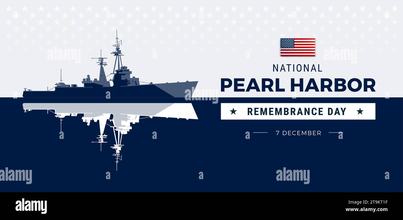 Pearl Harbor Remembrance Day background with a powerful warship, Pearl ...