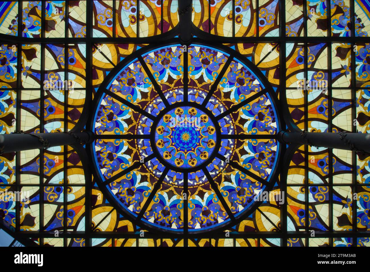 Qatar, Doha, Katara Cultural Village, food store interior, stained