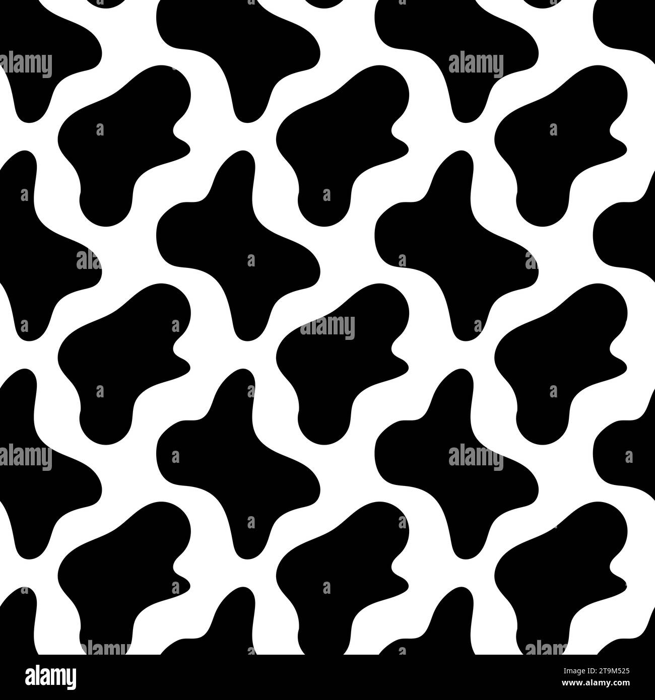 Vector design of cow skin seamless pattern with smooth black and white ...