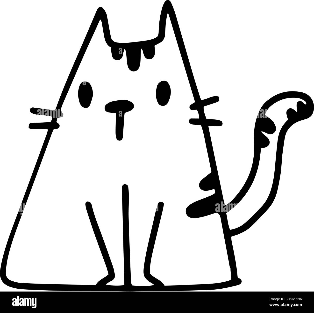 Cat cartoon Black and White Stock Photos & Images - Alamy