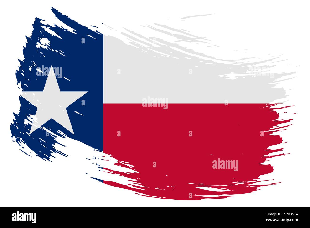 Texas US State brush stroke flag vector background. Hand drawn grunge ...