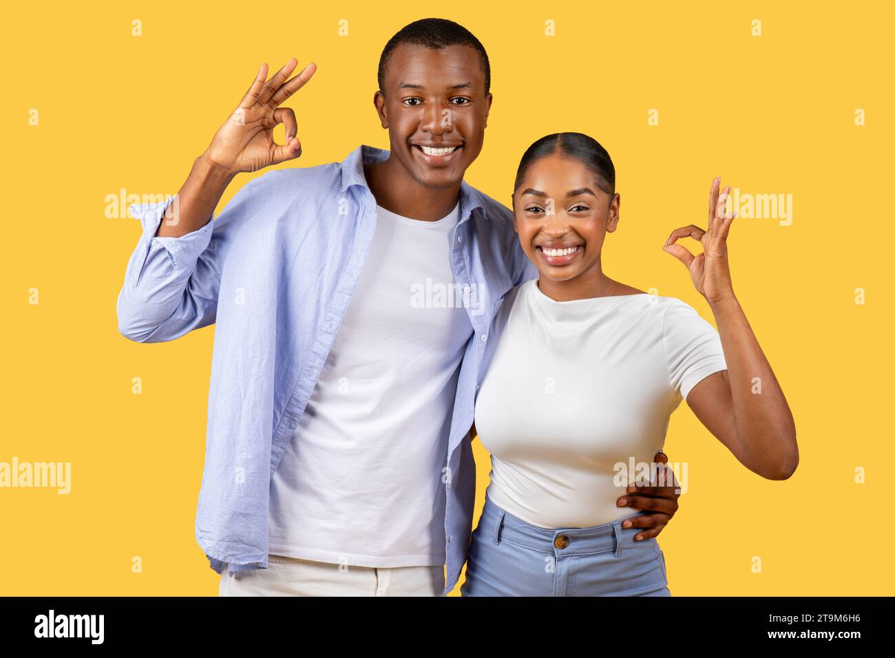 Joyful black couple showing hi-res stock photography and images - Alamy