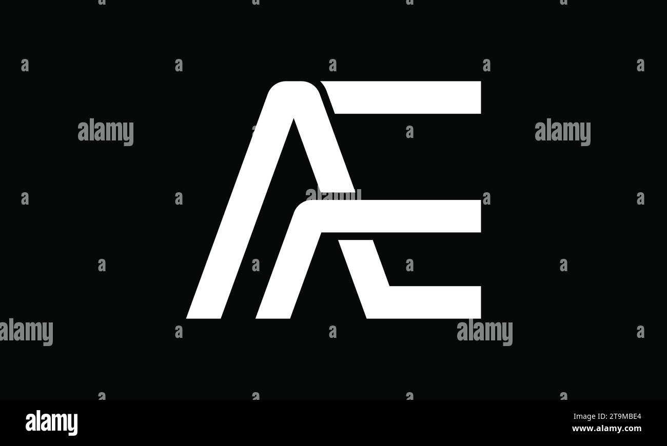 Luxury Initial EA or AE Monogram Text Letter Logo Design Stock Vector