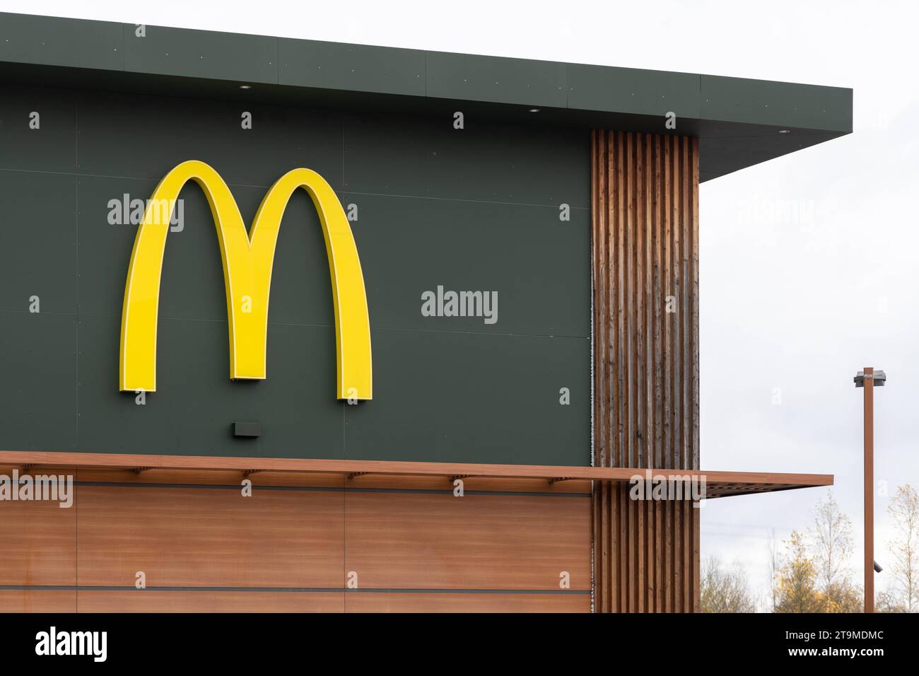 Parsdorf, Bavaria, Germany - November 26, 2023: McDonald s fast food and burger restaurant logo *** Mc Donalds Fastfood und Burger Restaurant Logo Stock Photo