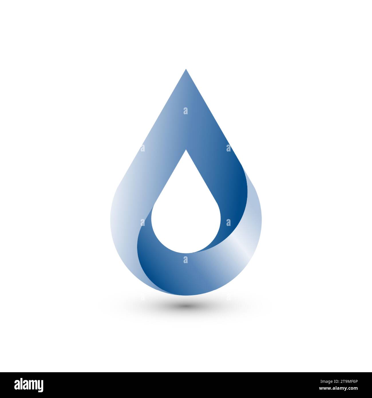 3D Water drop logo design. Blue Droplet icon abstract symbol element, vector template splash style. Waterdrop Oil Aqua droplet Logotype concept sign Stock Vector