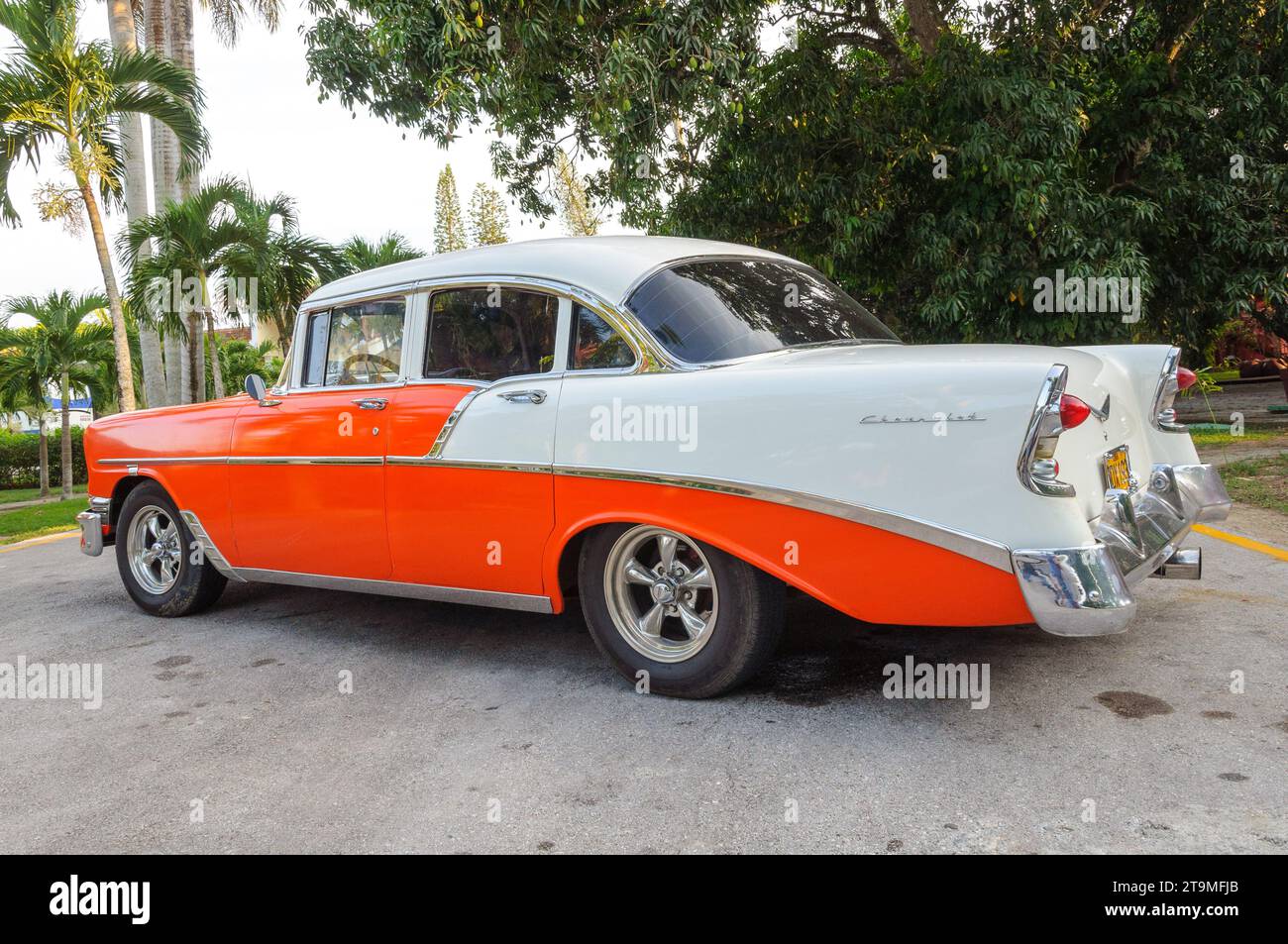 Chevrolet 1957, old vintage American car in Cuba Stock Photo