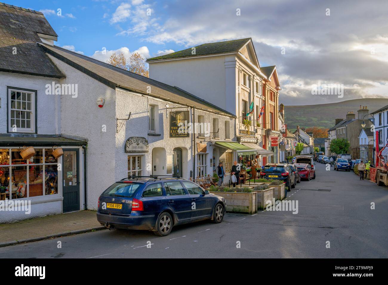 High Street, Crickhowell, Wales Stock Photo
